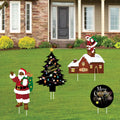 Christmas Yard Stakes Black Christmas Tree Santa Claus Outdoor Lawn Decor by Deal US