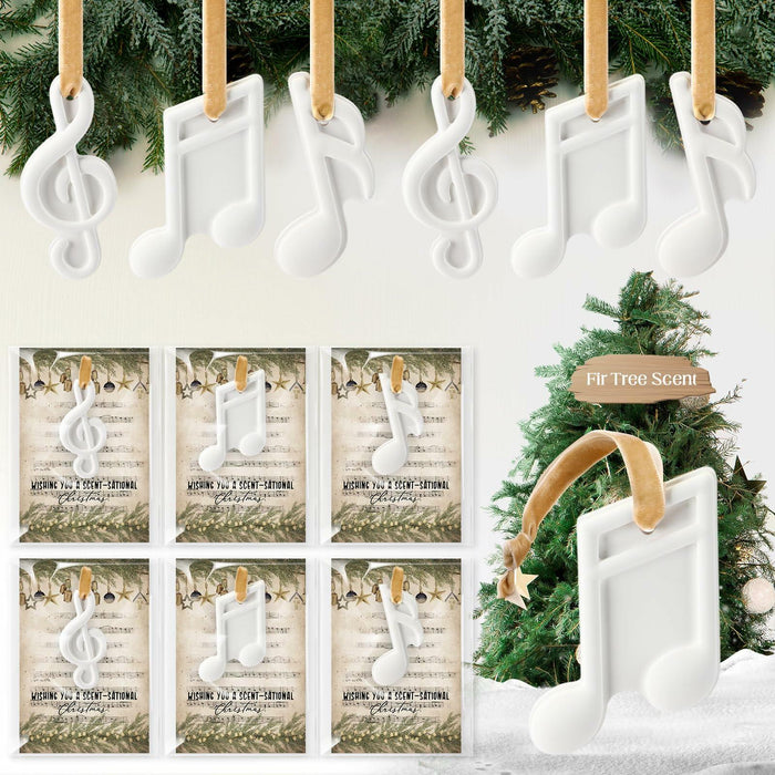 Heigble 6 Sets White Music Note Christmas Tree Hanging Scented Ornaments by Deal US