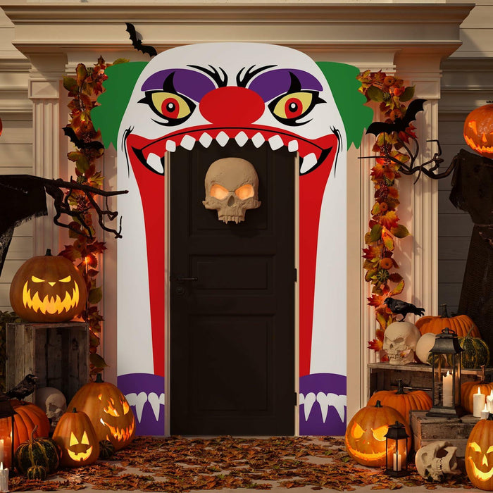Halloween Door Cover 3 Pcs Clown Banner Decor Indoor Outdoor Party Supplies by Deal US