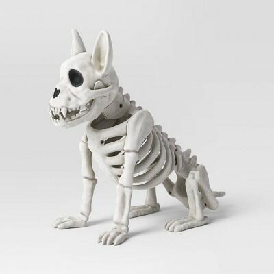 Hyde and EEK! Boutique 11" French Bulldog Skeleton Halloween Prop White by Deal US