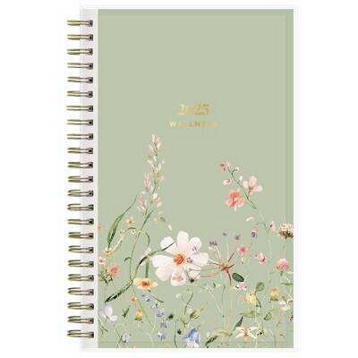The Everygirl Wellness Planner 2025 Weekly Monthly Wirebound 5x8 Sage by Deal US