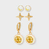 Celestial Earring Set 3pc Universal Thread™ Gold Nickel-Free Metal