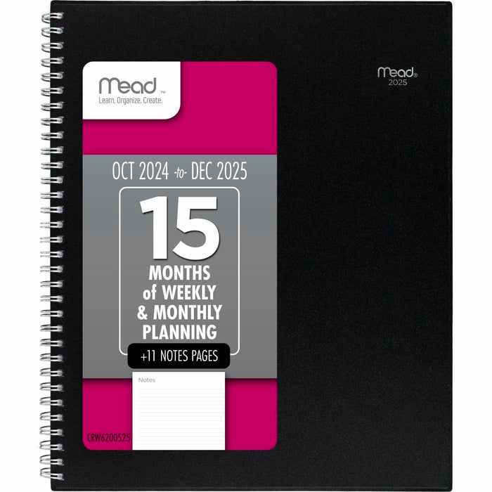 Mead 2025 Weekly Monthly Planner 15-Month Large 8.5x11 Black by Deal US
