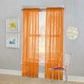 No. 918 Calypso Sheer Voile Rod Pocket Curtain Panel Orange 59x84 by Deal US