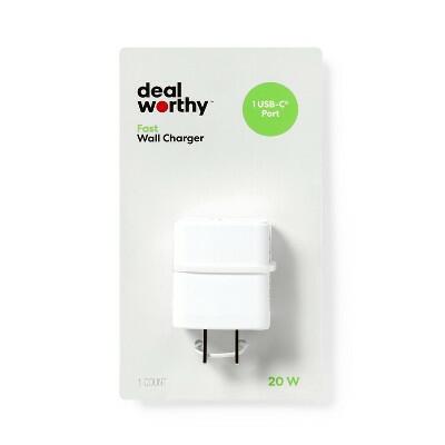 dealworthy USB-C 20W Single Port Wall Charger White by Deal US