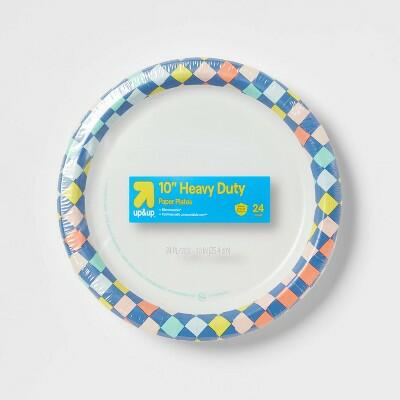Up&up Disposable 10" Checkered Plates 24ct Blue by Deal US
