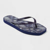 Shade & Shore Women's Palmer Bandana Square Toe Flip Flops Dark Blue Size 11