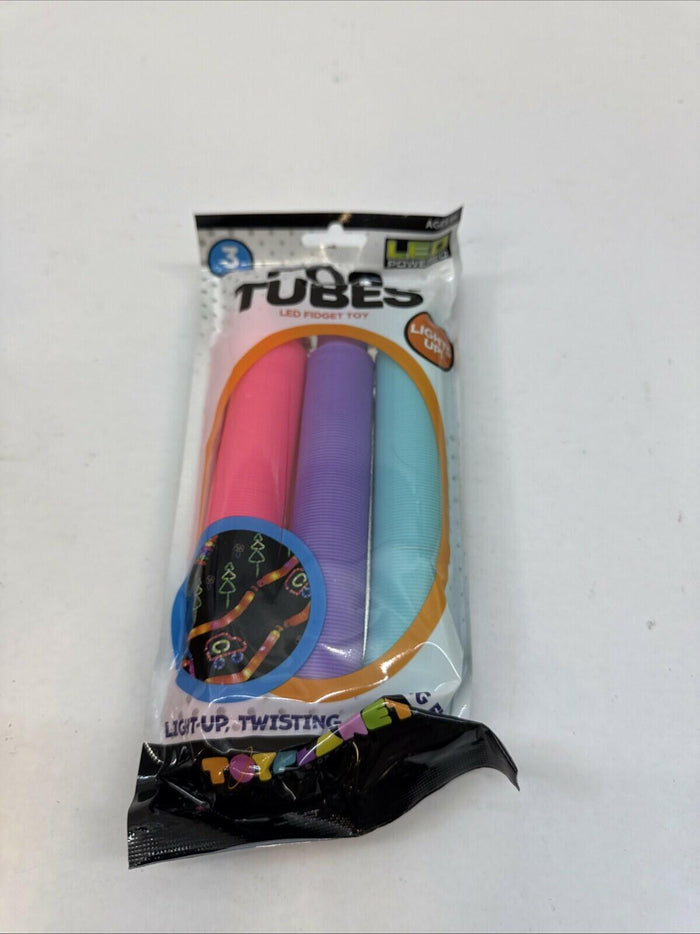 Big Time Toys LED Light Up Pop Tubes Fidget Toy 3pk Visual Sensory by Deal US