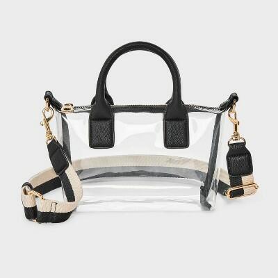 Universal Thread Foundational Mini Tote Handbag Black/Clear TPU Double Handle by Deal US