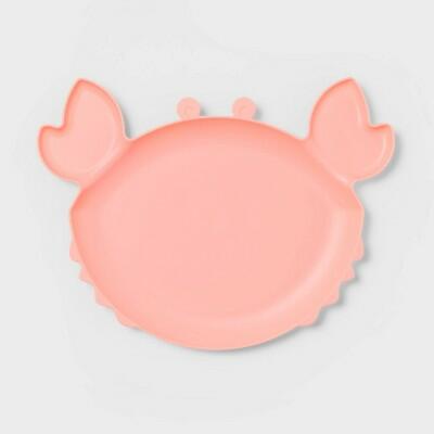 Sun Squad Figural Crab Serving Platter Pink 11.44" by Deal US
