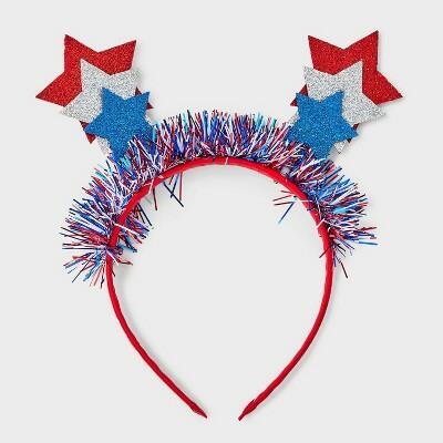 Americana Star and Tinsel Headband Red White Blue by Deal US