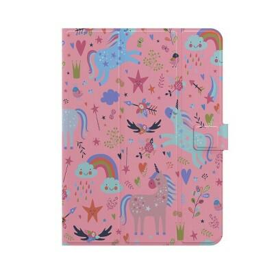 GEMS Kids Unicorns Universal Tablet Case Peach Orange Fits Up to 11" by Deal US