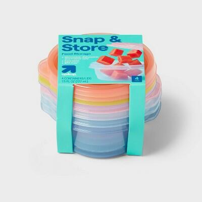 up&up Round Food Storage Container 7.5oz 4pk Multicolor Polypropylene by Deal US