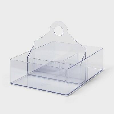 Brightroom Clear Angled Drawer Insert Plastic Bath Caddy 12x9x3.5 Clear by Deal US