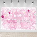 Winter Onederland First Birthday Banner Snowflake Backdrop 70.9x43.3 Pink by Deal US