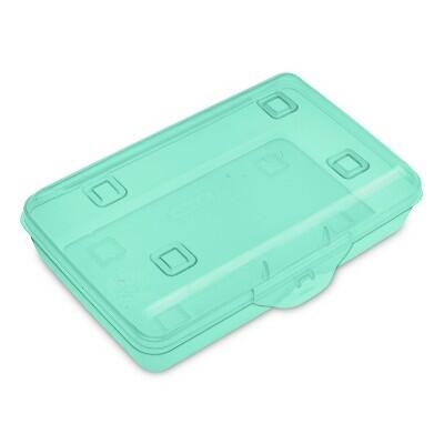 Sterilite Flat Top Pencil Box Green Tint Plastic Storage Case by Deal US