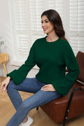 LISILONG Women's Long Sleeve Pullover Sweater Chunky Knit Green L by Deal US