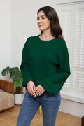 LISILONG Women's Long Sleeve Pullover Sweater Chunky Knit Green L by Deal US