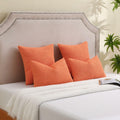 FUTEI Pack of 2 Orange Decorative Throw Pillow Covers 12x20 Inch Soft Cozy by Deal US