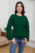 LISILONG Women's Long Sleeve Pullover Sweater Chunky Knit Green L by Deal US