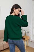 LISILONG Women's Long Sleeve Pullover Sweater Chunky Knit Green L by Deal US