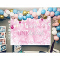 Winter Onederland First Birthday Banner Snowflake Backdrop 70.9x43.3 Pink by Deal US
