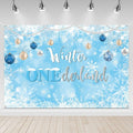 Winter Onederland Birthday Banner Snowflake Blue 70.9x43.3 Inch by Deal US
