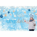 Winter Onederland Birthday Banner Snowflake Blue 70.9x43.3 Inch by Deal US