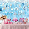 Winter Onederland Birthday Banner Snowflake Blue 70.9x43.3 Inch by Deal US