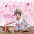 Winter Onederland First Birthday Banner Snowflake Backdrop 70.9x43.3 Pink by Deal US