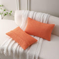 FUTEI Pack of 2 Orange Decorative Throw Pillow Covers 12x20 Inch Soft Cozy by Deal US