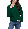 LISILONG Women's Long Sleeve Pullover Sweater Chunky Knit Green L by Deal US