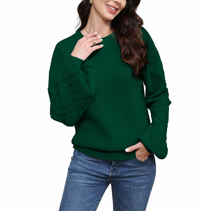 LISILONG Women's Long Sleeve Pullover Sweater Chunky Knit Green L by Deal US
