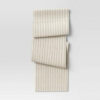 Threshold Cotton Striped Table Runner 108x14 Natural OEKO-TEX Certified by Deal US