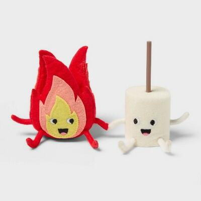 Sun Squad Felt Fire and Marshmallow Duo Summer Figurines by Deal US