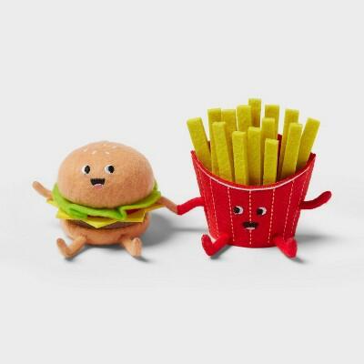 Sun Squad Felt Duo Cheeseburger and Fries Summer Figurines by Deal US