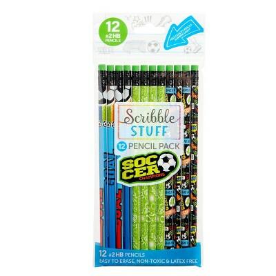 Scribble Stuff Poly Bag Pencils 12ct Soccer by Deal US