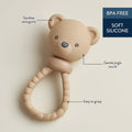 Itzy Ritzy Silicone Rattle Toy Bear Soft Jingle Handle 3+ Months by Deal US