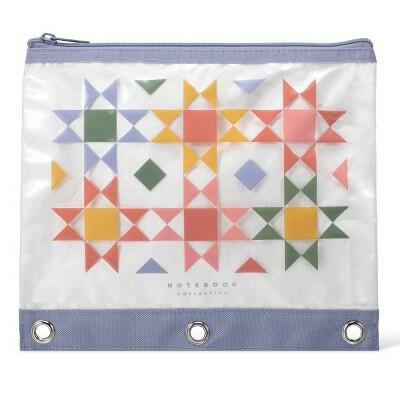 Notebook Collective Quilted Geo Pattern Double Layer Binder Pouch by Deal US