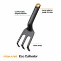 Fiskars Eco Cultivator Wide Angled Tines Ergonomic Handle Black by Deal US