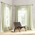 Archaeo Cotton Sheer Curtain 50x63 Moss Green 1 Panel by Deal US