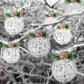 [Like New] ZHANYIGY Christmas Ball Ornaments 4pc Silver Pinecone Rattan String Size S by Deal US