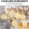 Gold Rugby Christmas Ornaments 6pc Set Round Balls Diamond Pendants by Deal US