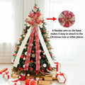 Filltown Christmas Tree Topper Bow 53x13 Inch Grey Silver Xmas Decor by Deal US