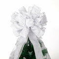 Handmade Christmas Tree Bow Topper Large Silver 27x12 Inches by Deal US