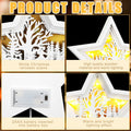 Rustic Wooden Christmas Reindeer Tree Topper Lighted Star 11x11 Inch by Deal US