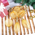 Gold Rugby Christmas Ornaments 6pc Set Round Balls Diamond Pendants by Deal US