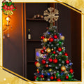 Cinnvoice Snowflake Christmas Tree Topper 11" Champagne Gold Glitter by Deal US