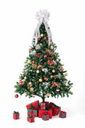 Handmade Christmas Tree Bow Topper Large Silver 27x12 Inches by Deal US