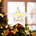 Rustic Wooden Christmas Reindeer Tree Topper Lighted Star 11x11 Inch by Deal US